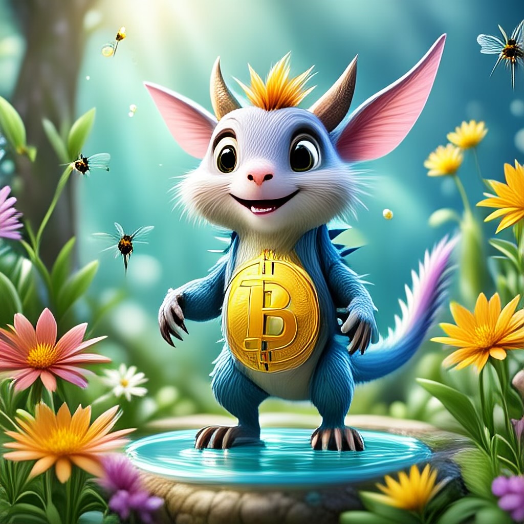 WildNFT #2: Mythical Squirrel in Magical Garden with Bitcoin