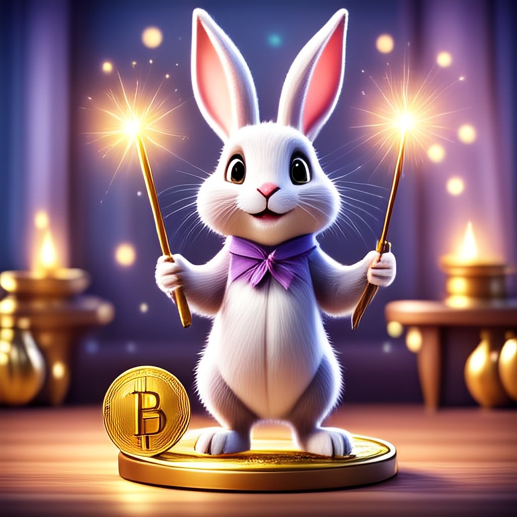 WildNFT #34: Rabbit on Stage with Bitcoin