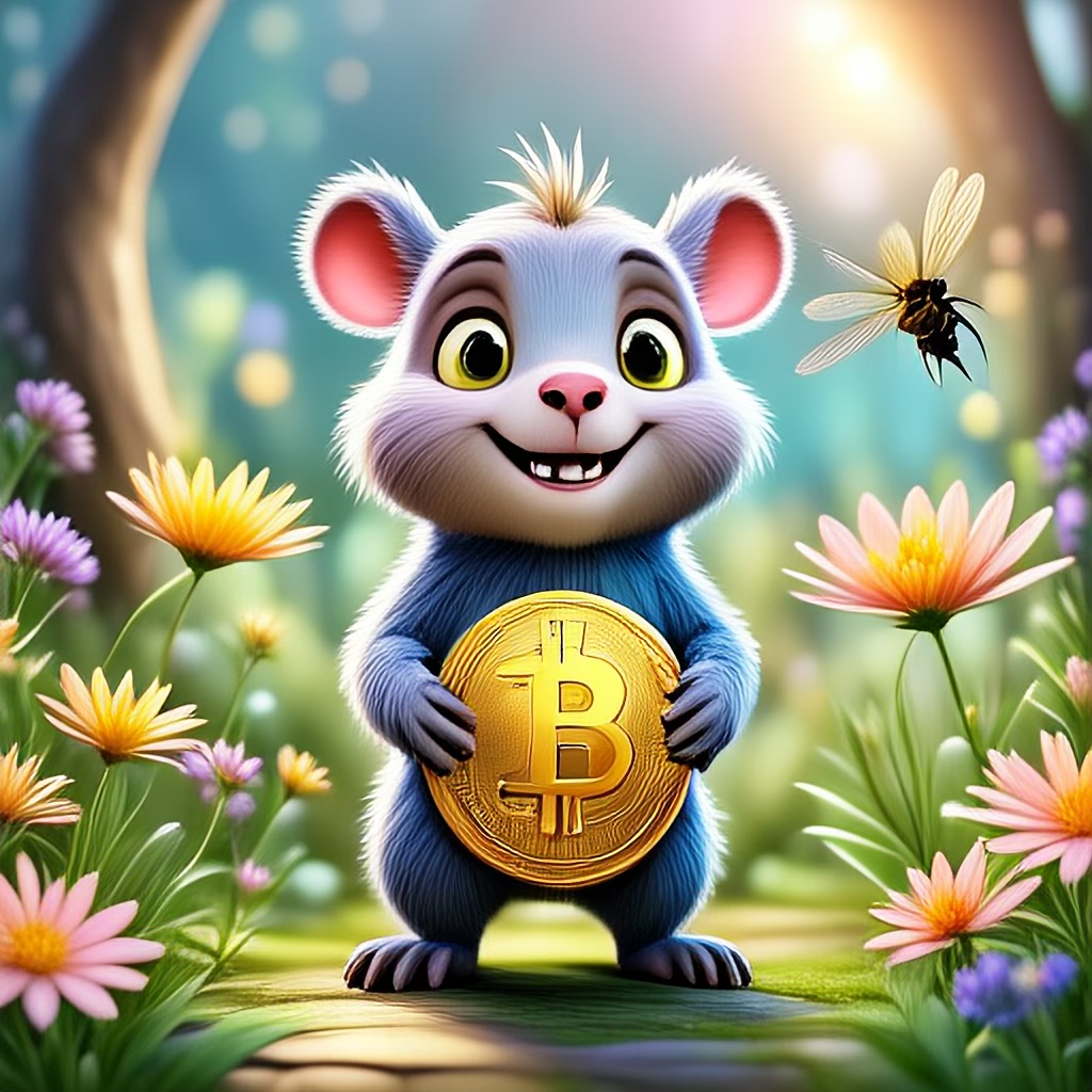 WildNFT #70: Hamster in Garden with Bitcoin