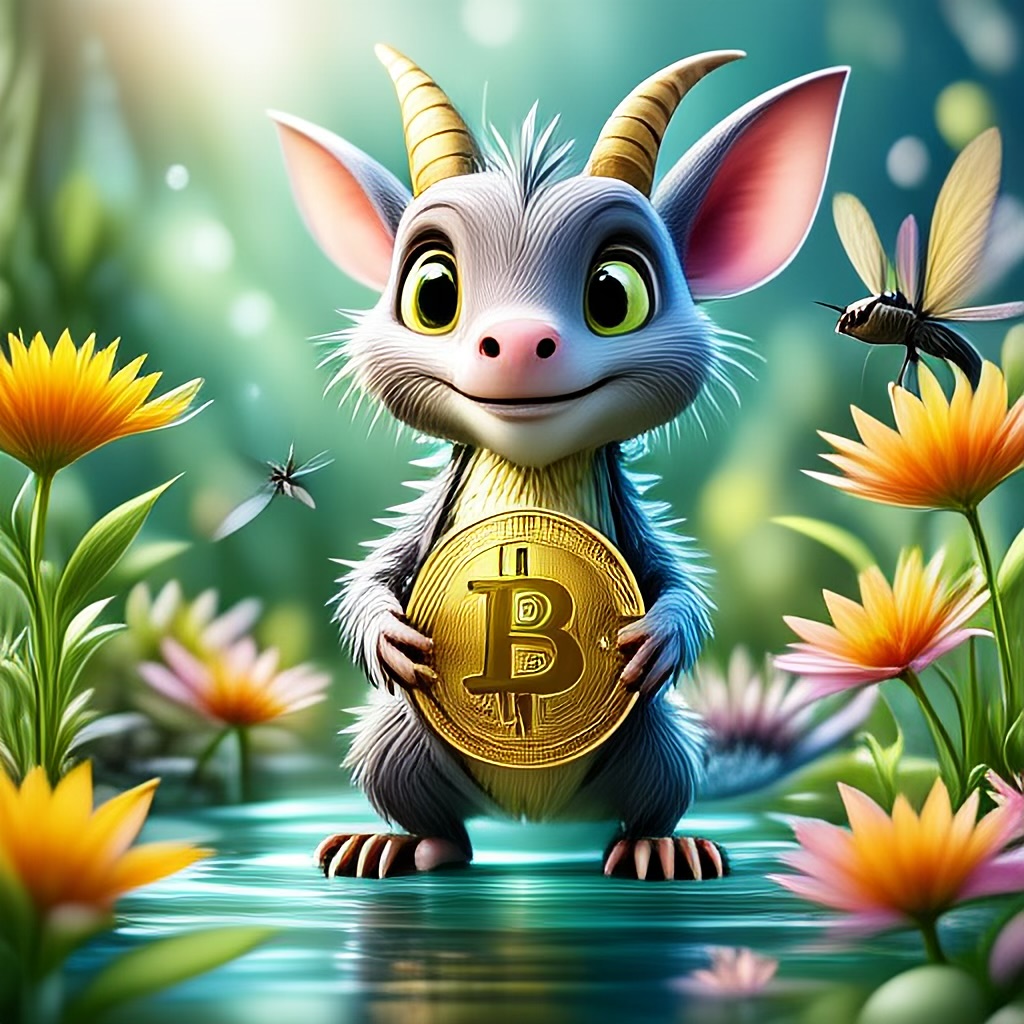 WildNFT #72: Mythical Possum in Magical Water with Bitcoin