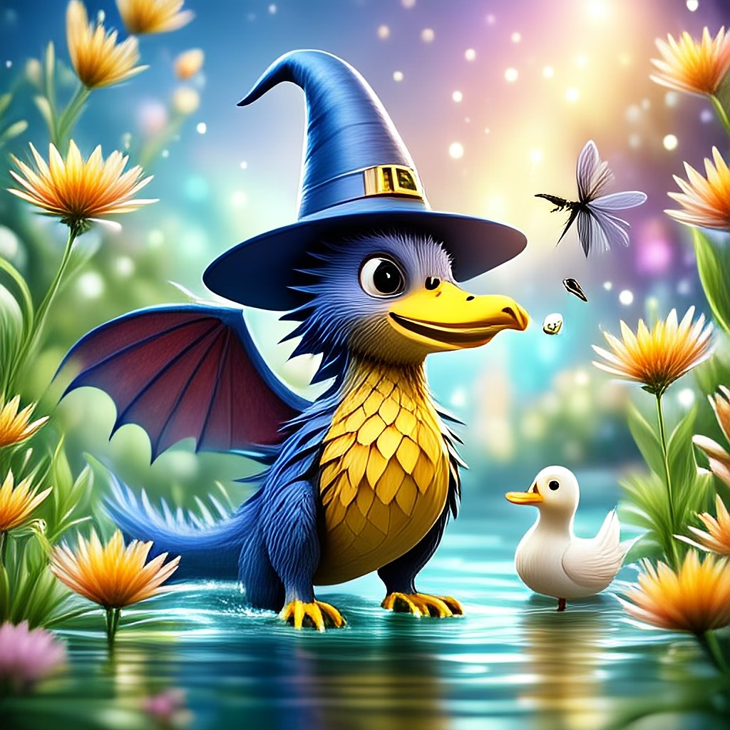 WildNFT #76: Mythical Duck in Magical Water with Hat