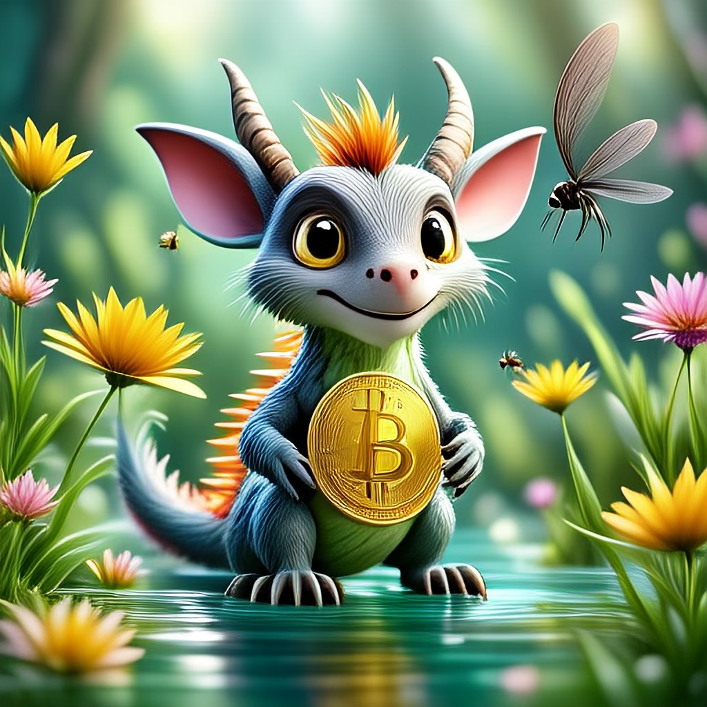 WildNFT #99: Mythical Possum in Magical Water with Bitcoin