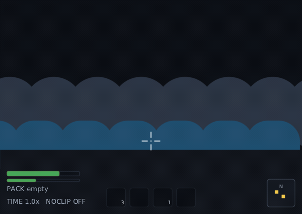 the console sliding down over a game, a command being typed at the prompt letter by letter, and the HUD behind changing when it is run