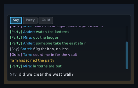the open box scrolled back a few lines, with a half-typed question still in the input