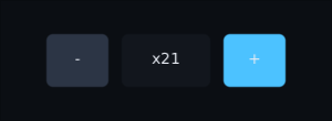 a quantity picker with + held down
