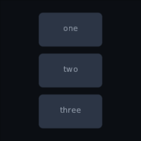 three boxes stacked in a Column