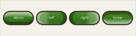 the same button lit from above, the left, the right and below