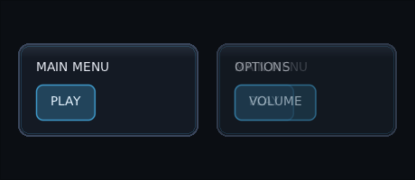 a main menu half way through fading into the options page