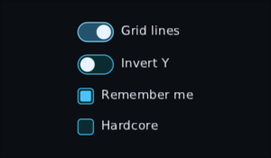 two toggles and two checkboxes, on and off
