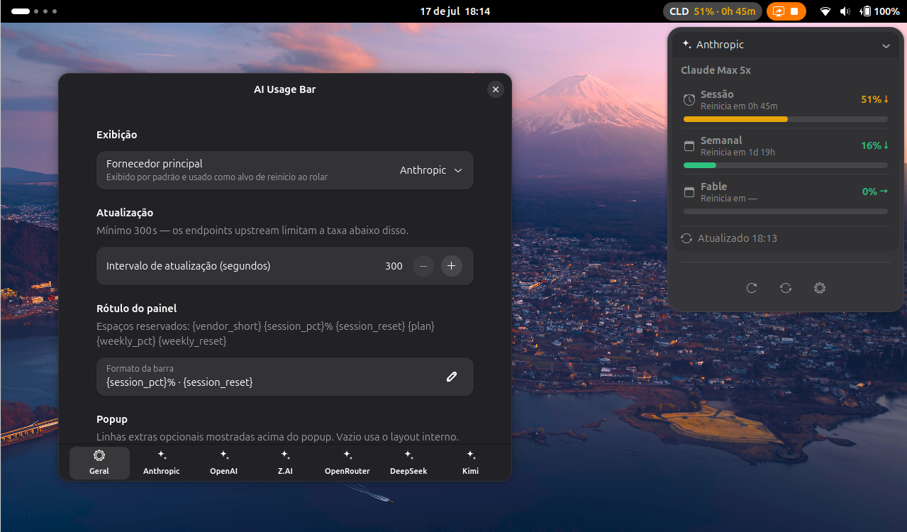 AI Usage Bar screenshot