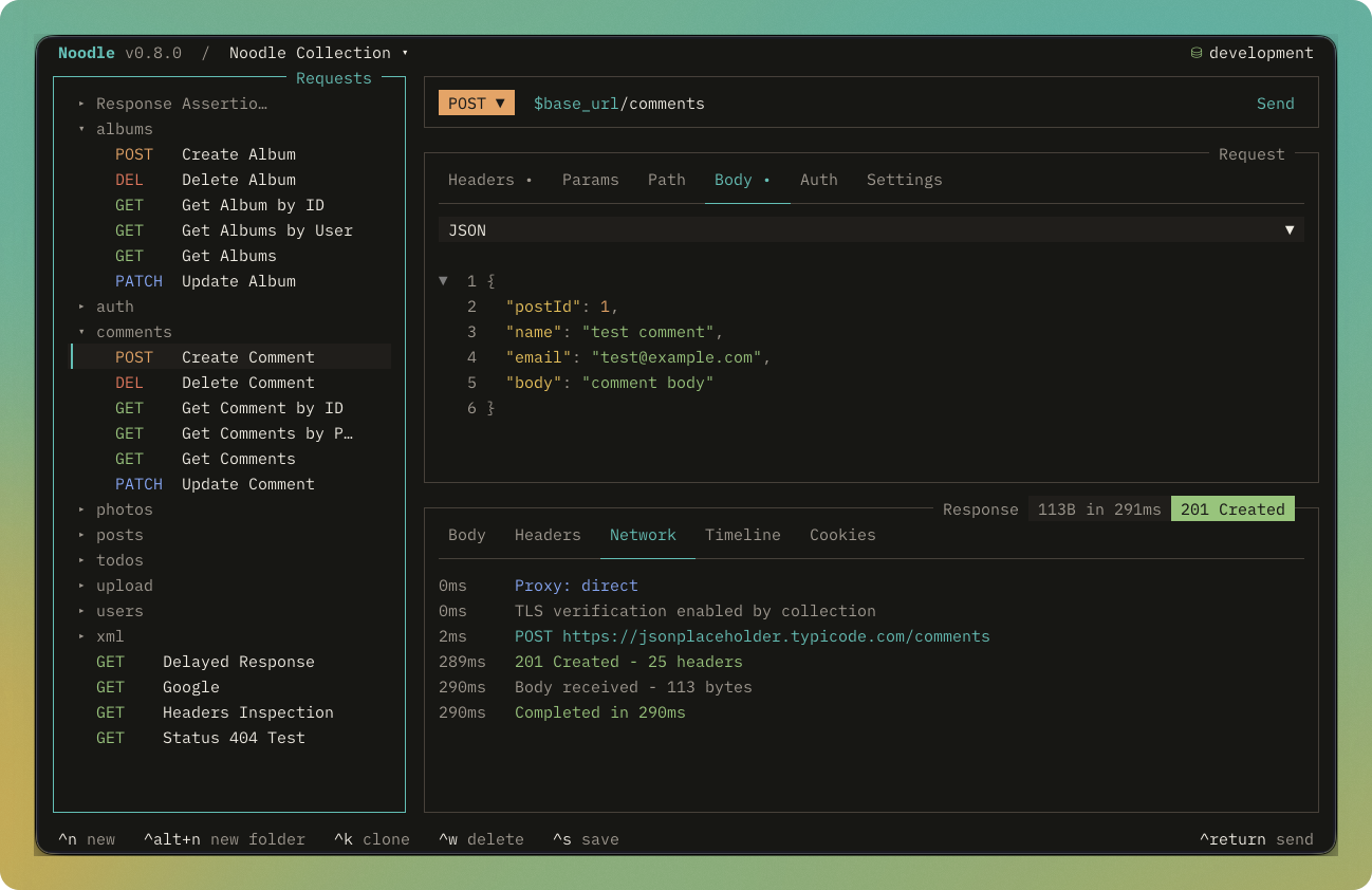 Noodle terminal interface
