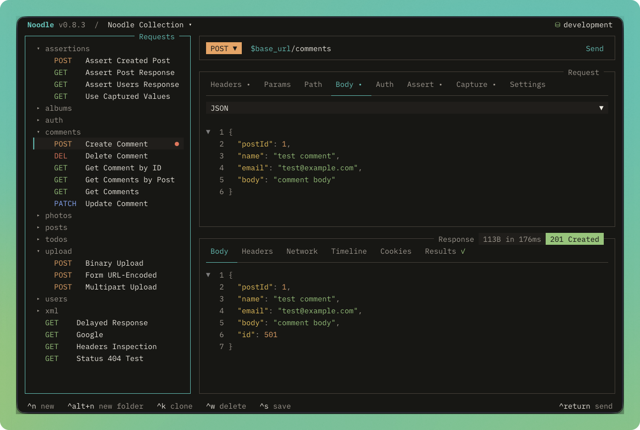 Noodle terminal interface