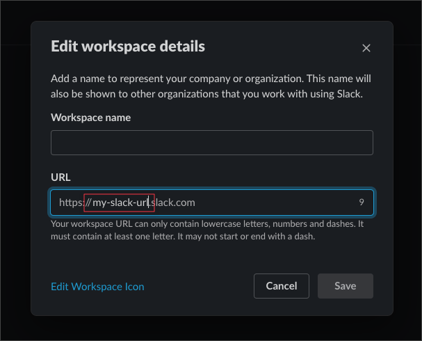 locating the workspace url