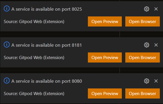 Open port notifications