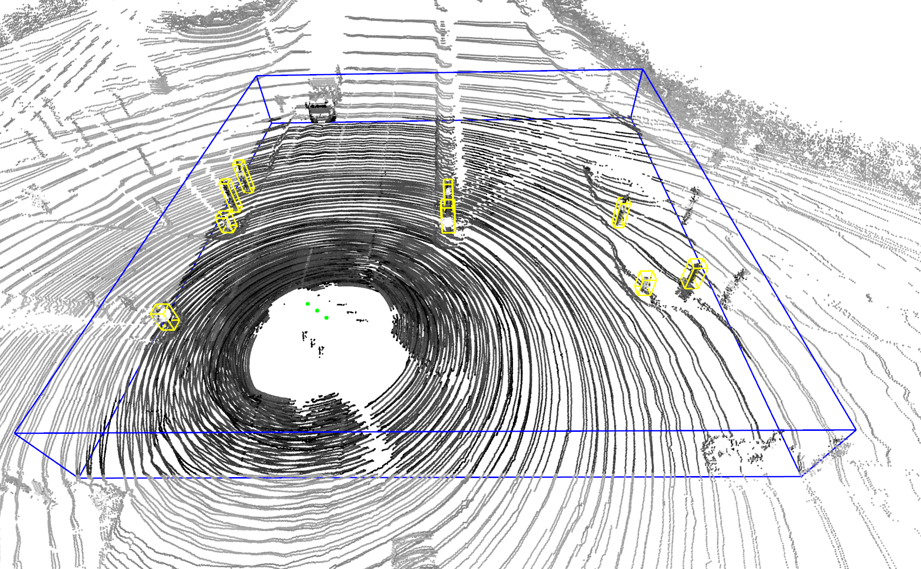 Poles extracted from KITTI 3-D lidar data