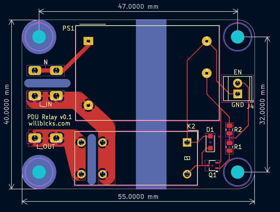 Mechanical drawing of PCB