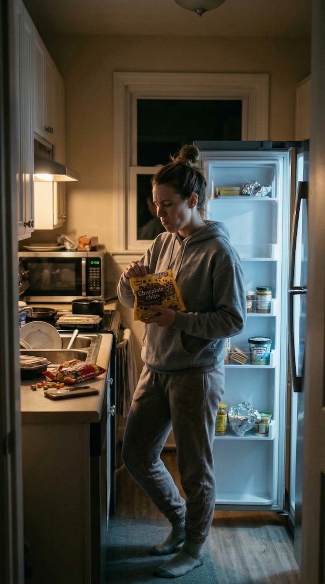 Couch at night — the cozy snack moment