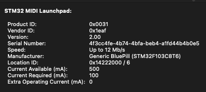 USB MIDI info