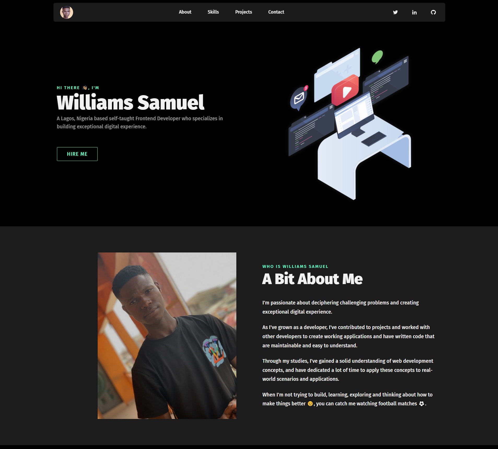 portfolio site screenshot