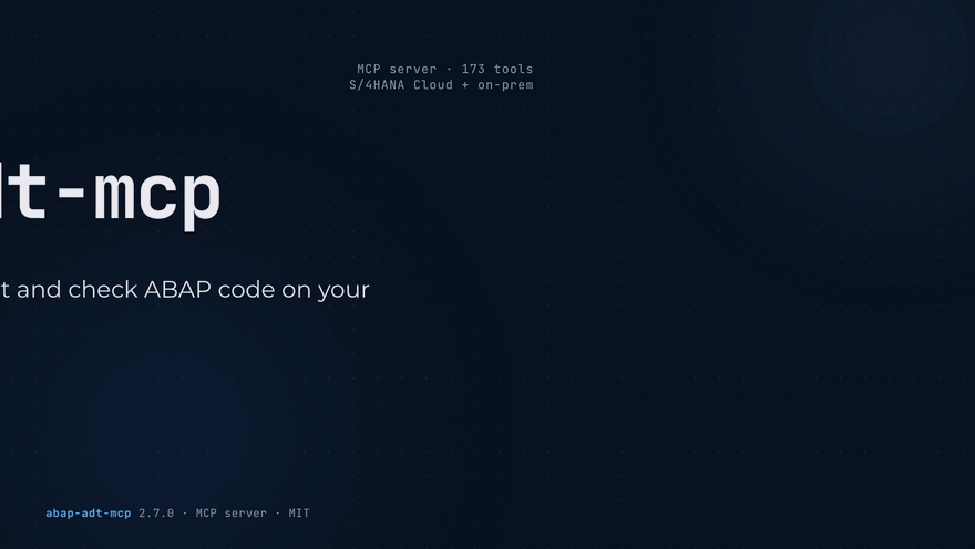 One sentence in the chat becomes searchObject, getObjectSource, editObjectSource and unitTestRun, then a result card: 3 tests passed, transport DEVK900123