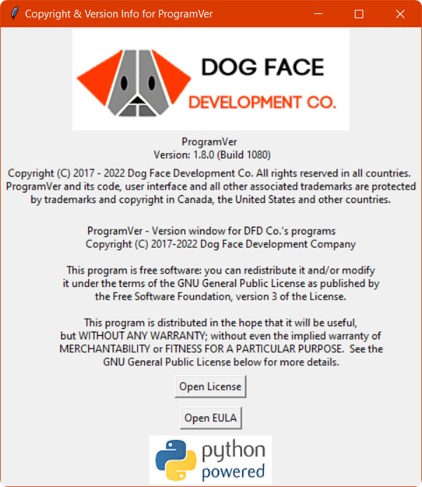 ProgramVer window