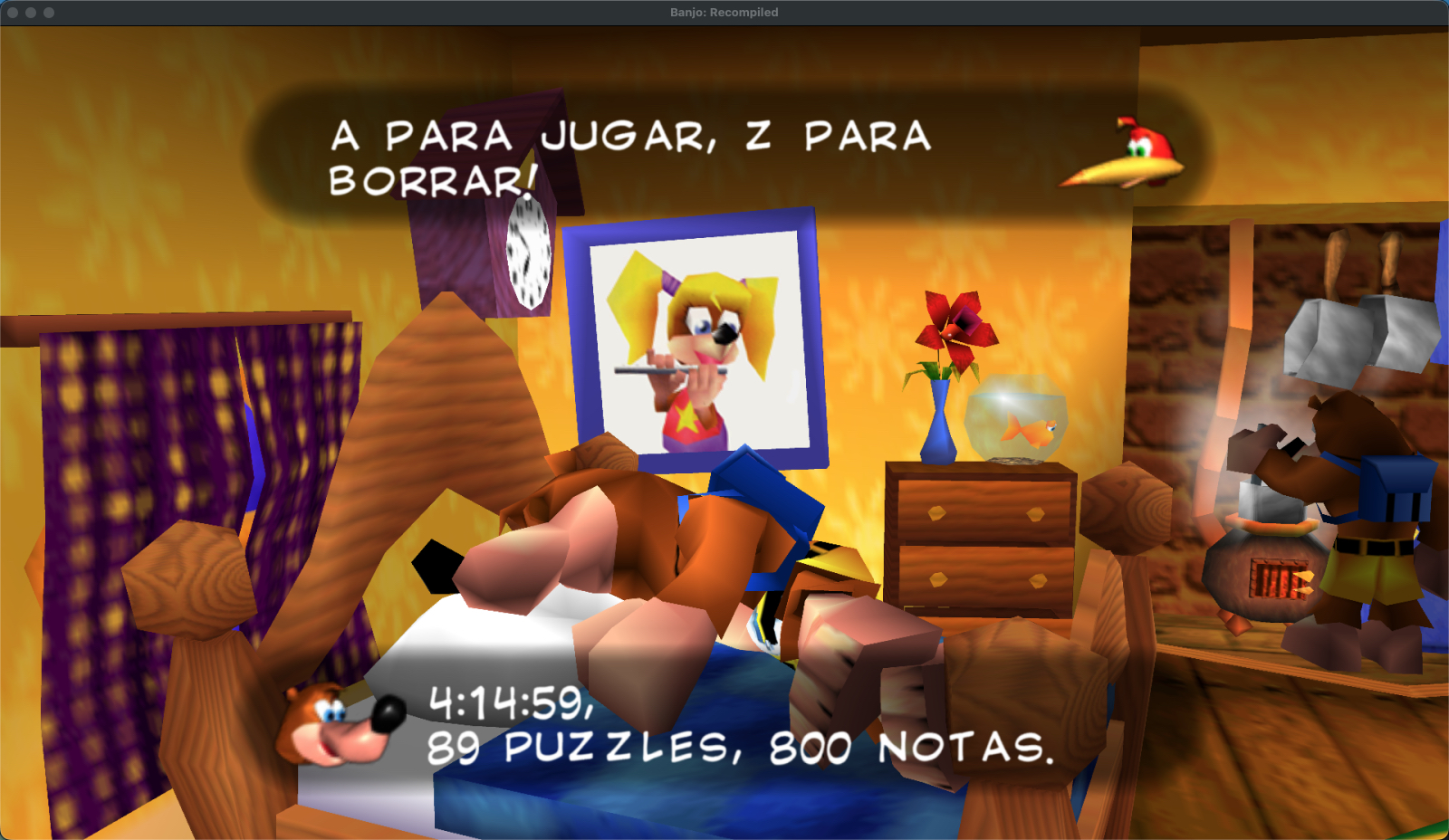 Menu de seleccion de partida