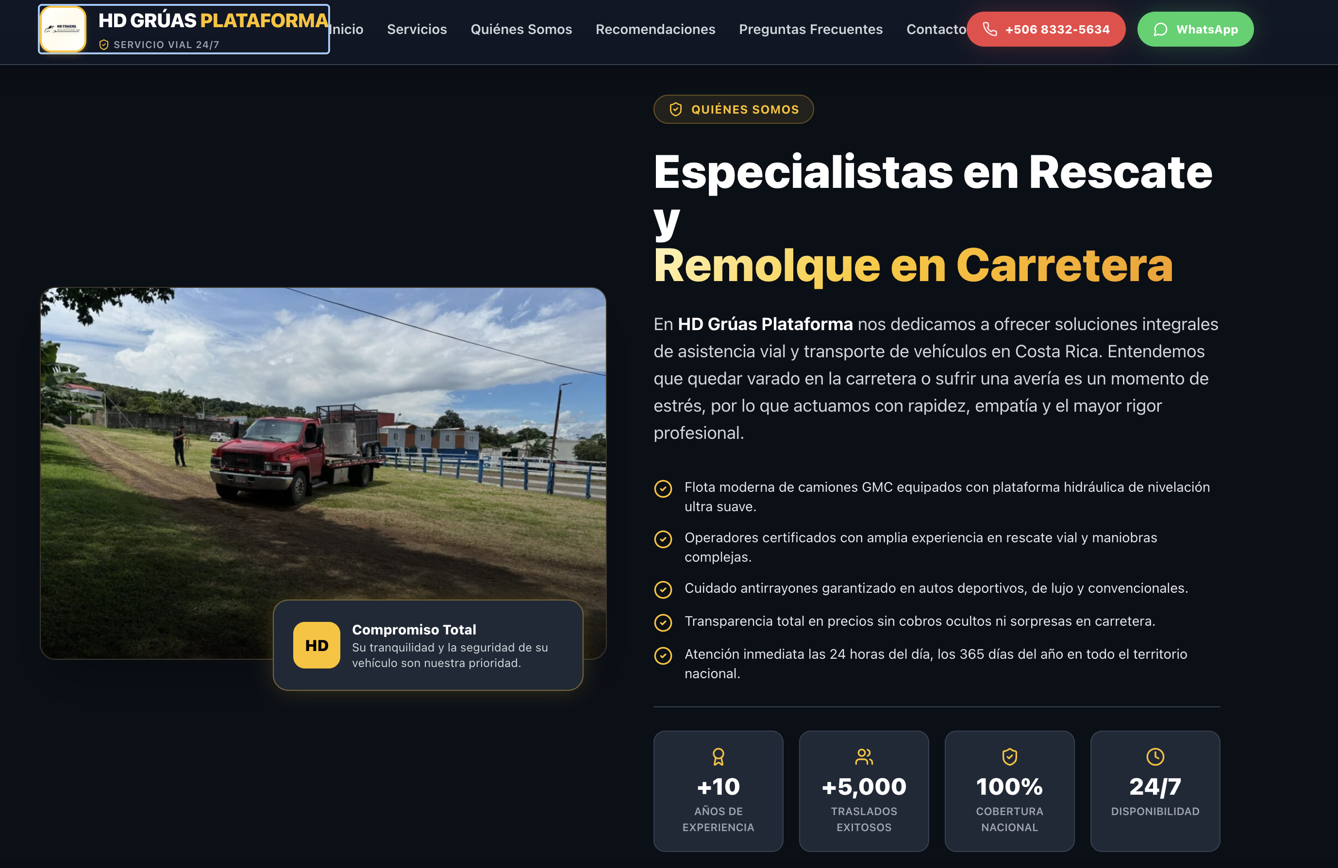 Landing Page de Alta Conversión para HD Grúas Plataforma