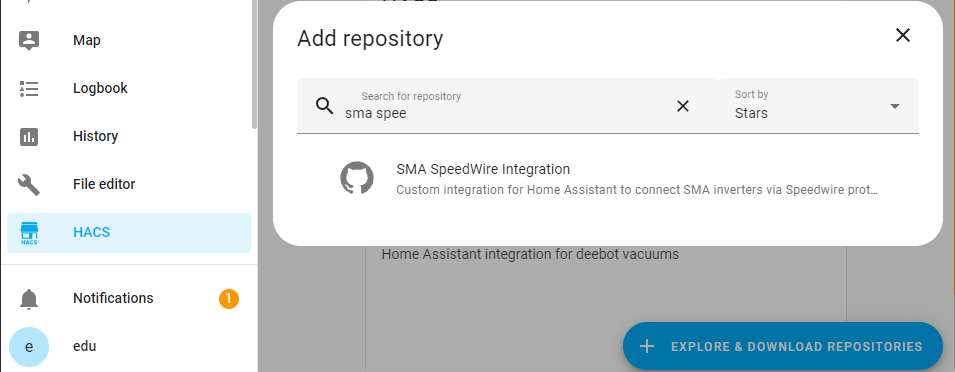 add integration to HACS