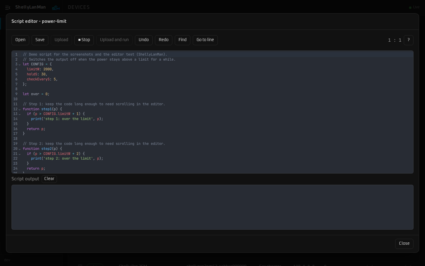Script editor
