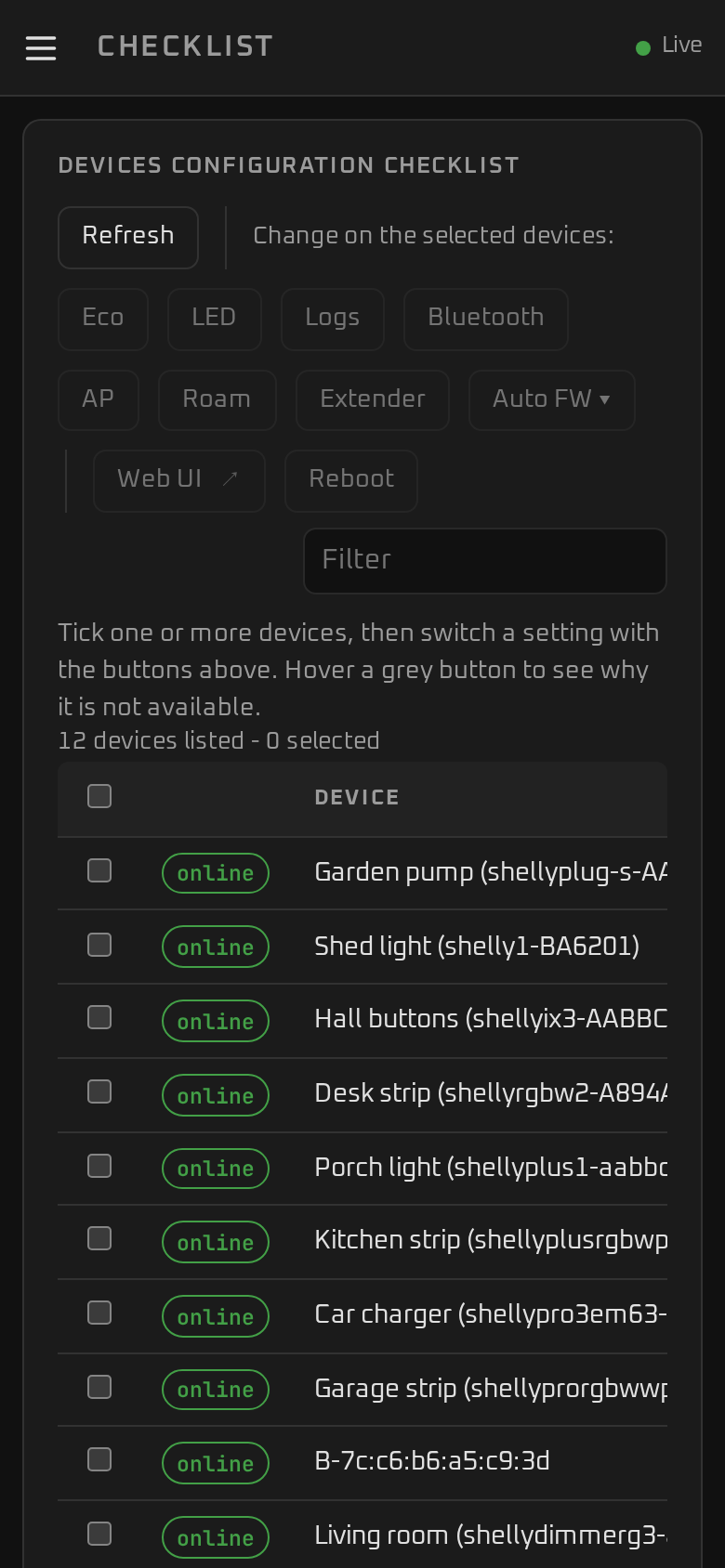 Checklist on a phone