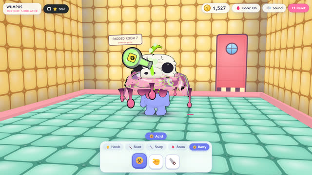 Acid melting his head down to the skull