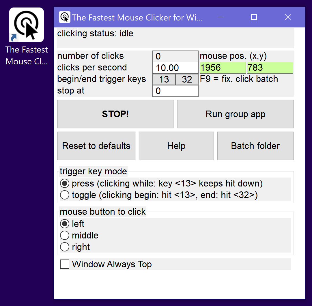 The Fastest Mouse Clicker for Windows version 2.6.1.1