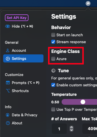 Enable in settings