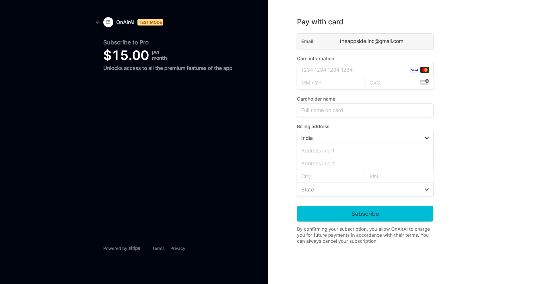 Payment Page