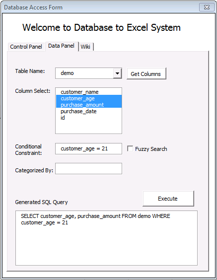 Data Panel Capture