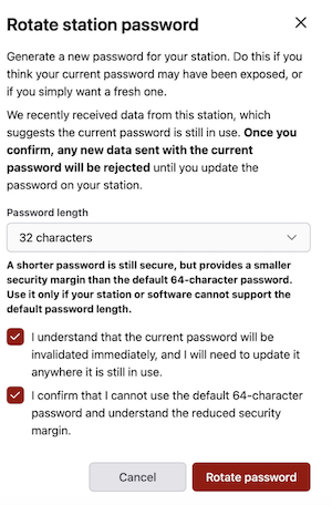 Rotate station password