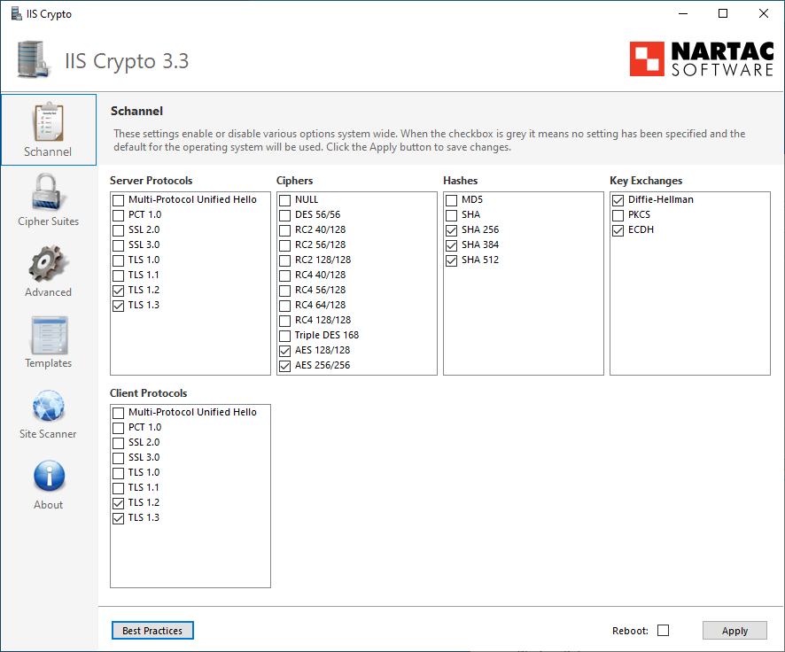 IIS Crypto - Schannel