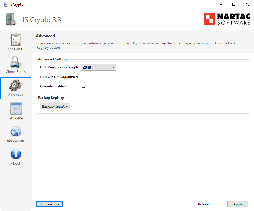 IIS Crypto - Advanced