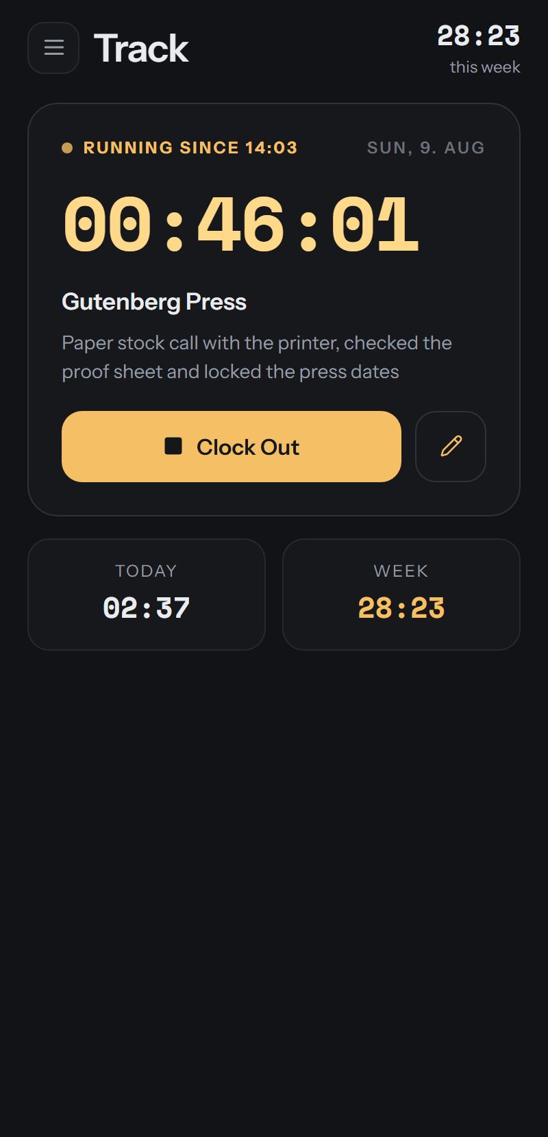 Track view on a phone