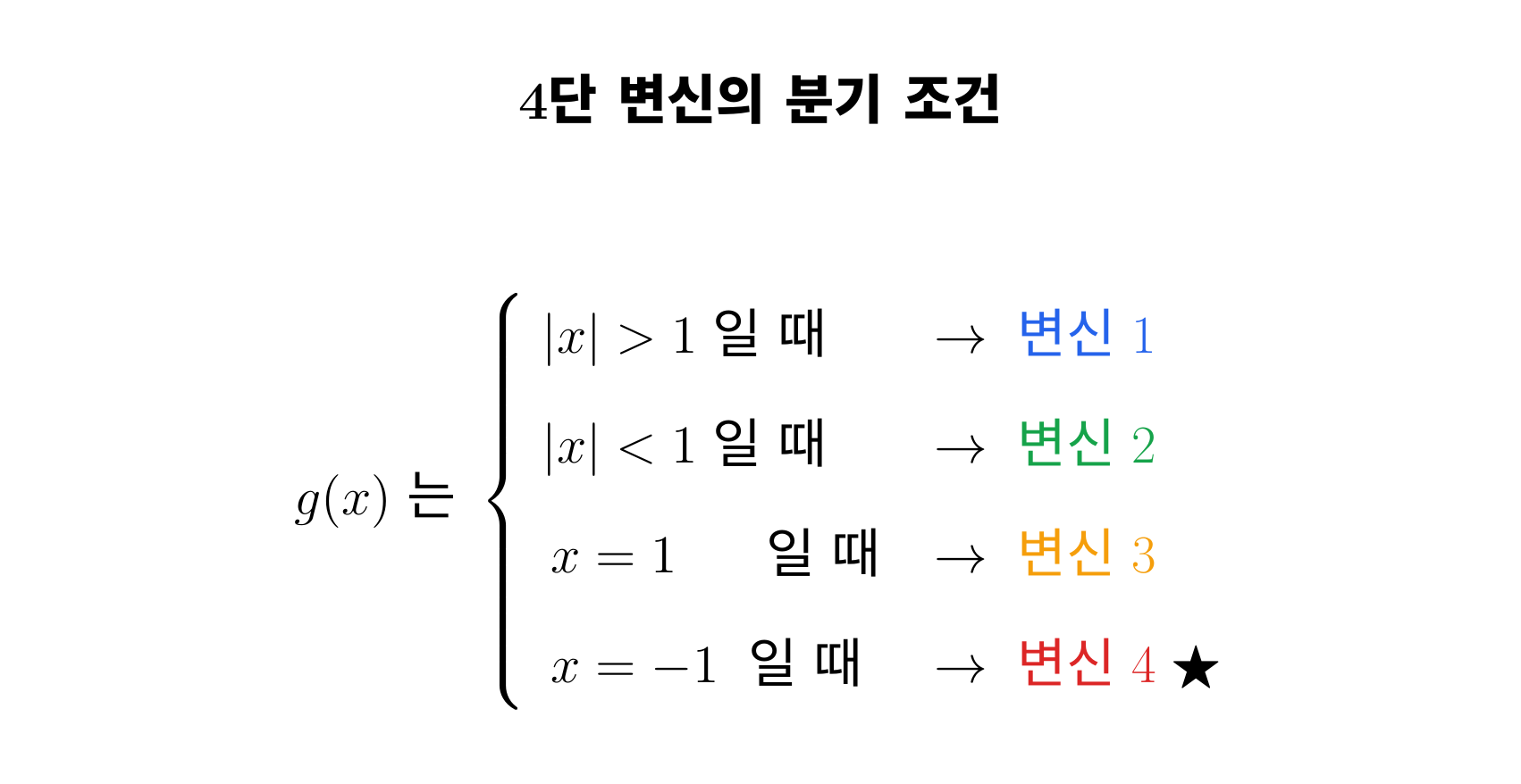 4단 변신의 분기 조건