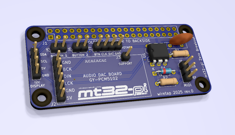 Mt32-pi zero breakout, from the project README