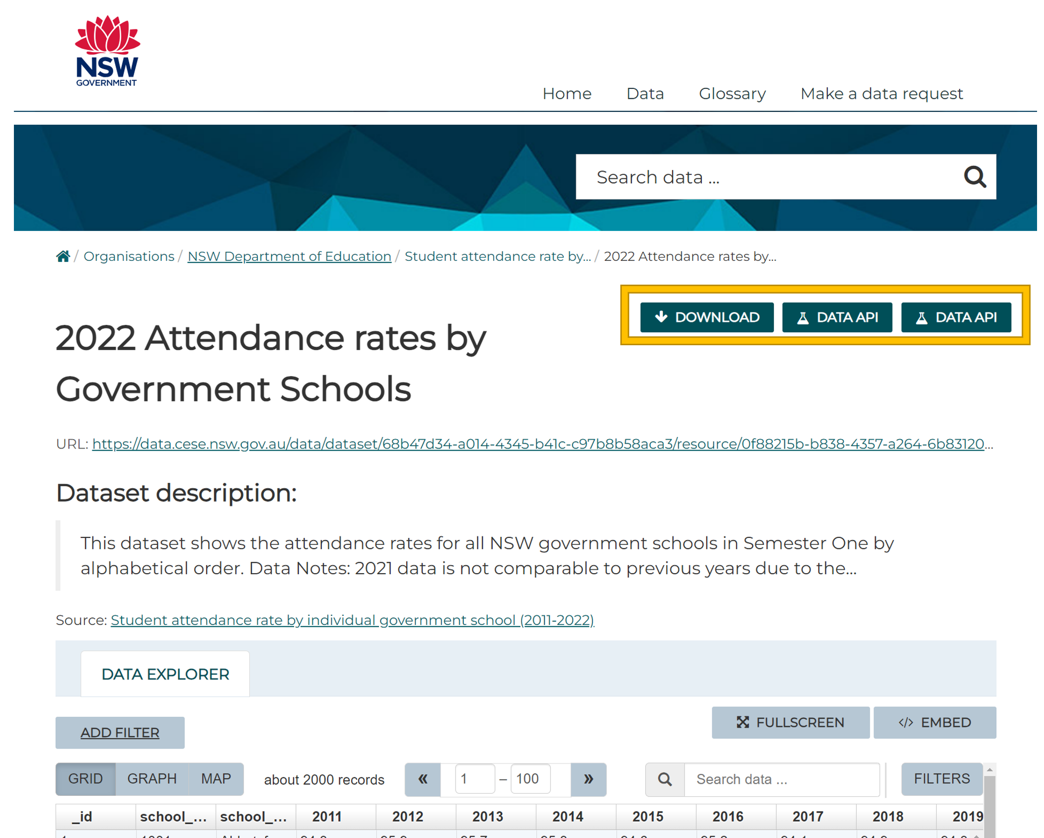 DOE data download example