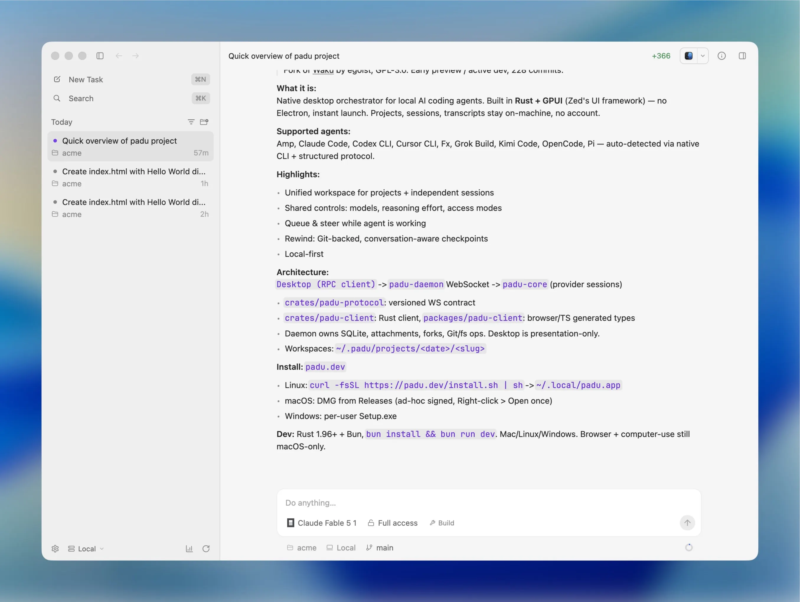 Padu app preview