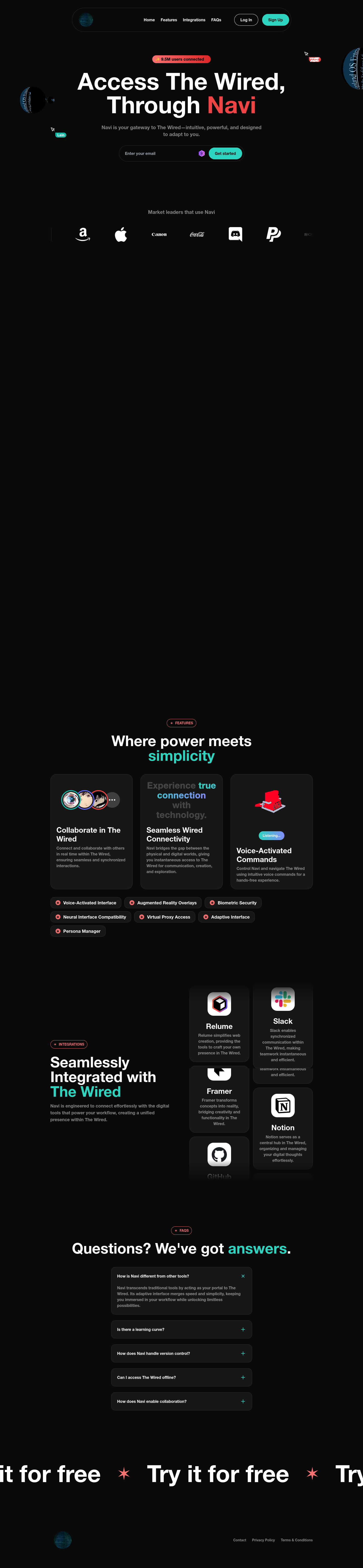 Navi - Futuristic Landing Page