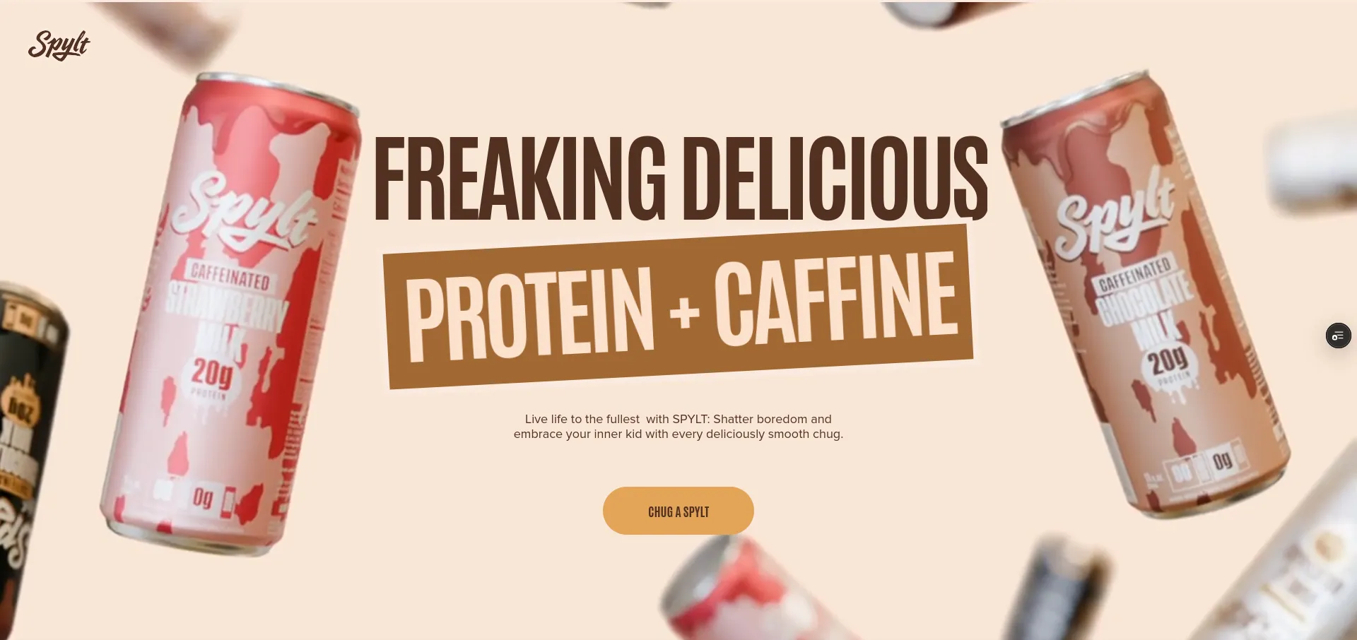 Splyt - Protein + Caffeine Drink Landing Page