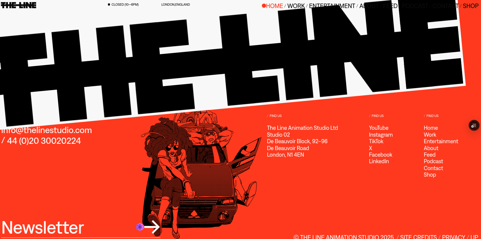 Brutalist Footer Layout with Interactive HUD Telemetry