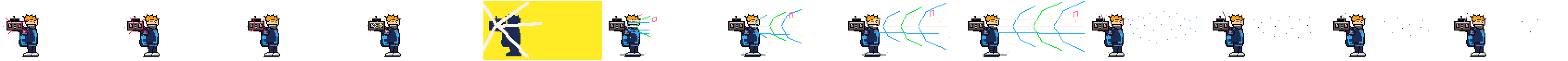 All 13 frames, 2× of Boombox mage and his sound blast
