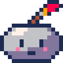 16×16 logo, 8× of Pebbly, the mascot