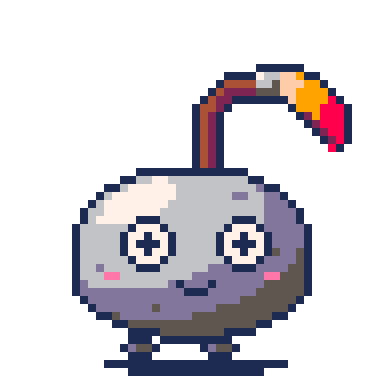 Frame 1, 8× of Pebbly, the mascot