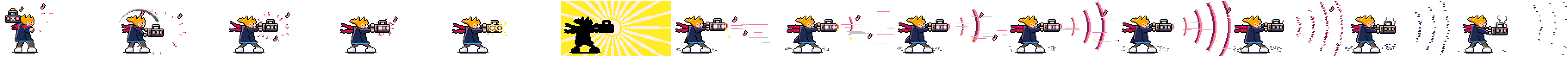All 14 frames, 2× of Boombox mage and his sound blast